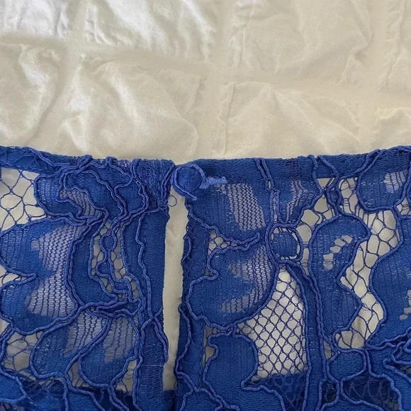 Eliza J cobolt blue lace layered mini dress - Picture 6 of 11